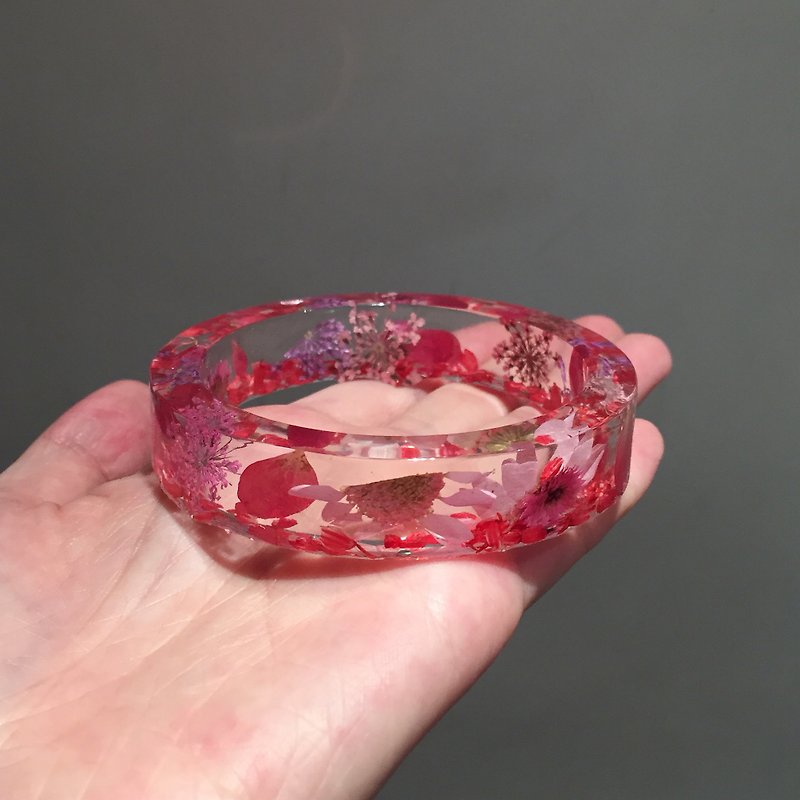 Oone_n_Only Handmade pressed flower bracelet - Bracelets - Plastic Blue