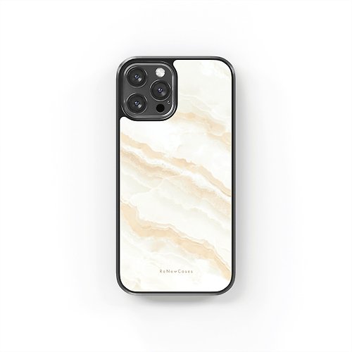ReNewCases 環保 再生材料 iPhone 三合一防摔手機殼 白色與米色大理石紋