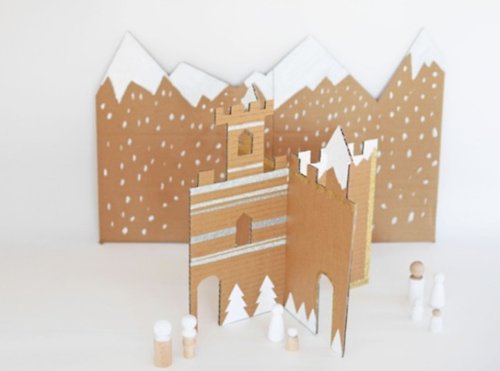 HandcraftWithSoul DIY Cardboard Castle, Kids Toys, PDF Materials, New Year Ideas, Christmas Castle