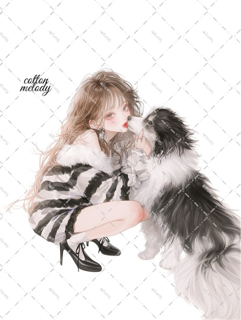 original sticker no.7372 人物ステッカー オリジナルステッカー 人物ステッカー 女の子ステッカー オリジナル人物ステッカー - 貼紙 - 紙 