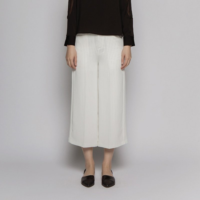 Anjelica Stripe Cropped Trousers. - กางเกงขายาว - ไฟเบอร์อื่นๆ หลากหลายสี