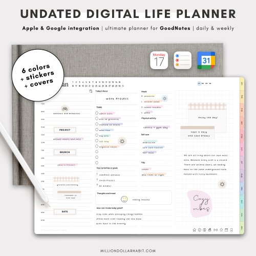 August Digital Planner Stickers for Goodnotes Pastel Ice -   Planner  stickers, Weekly planner stickers kit, Digital planner