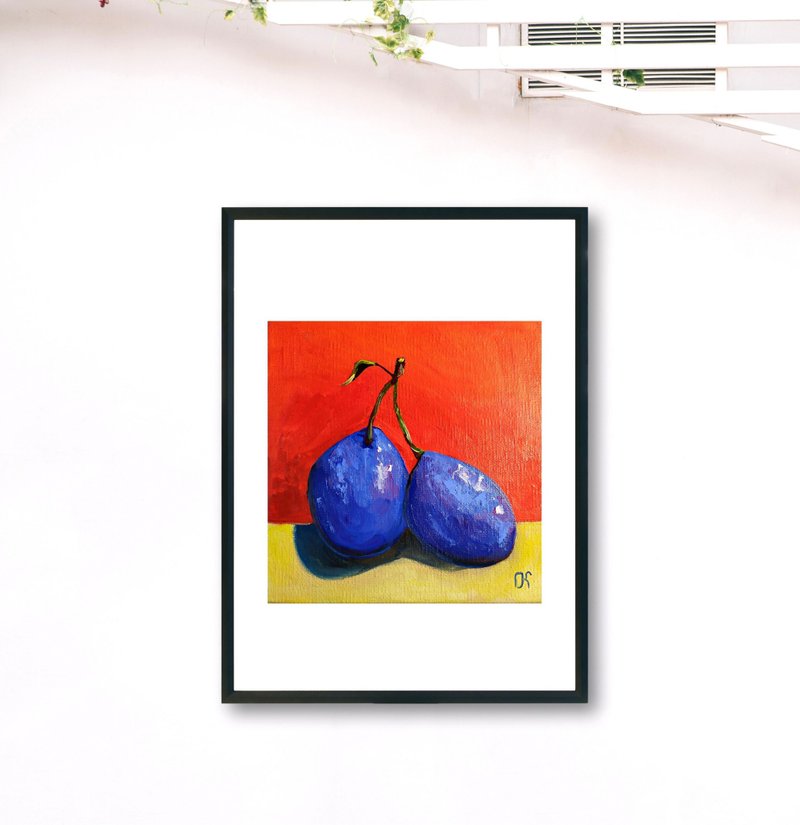 梅花画/原画/油画/水果画/小画/微缩画/藝術/廚房繪畫/油畫 - 海報/掛畫/掛布 - 環保材質 多色