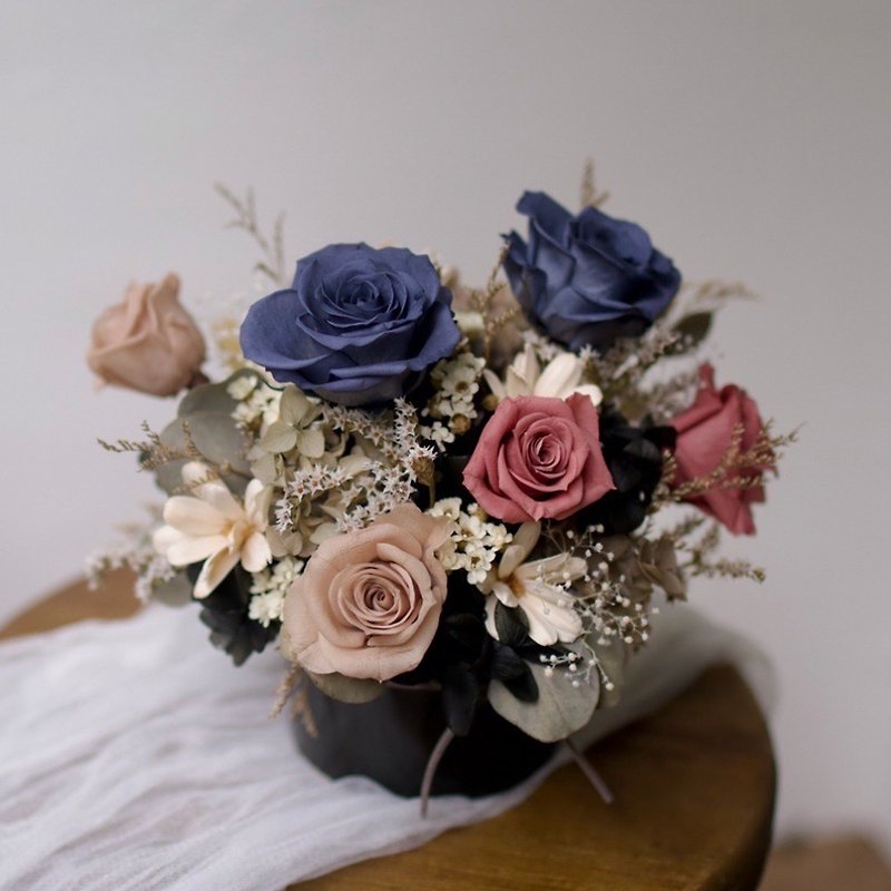 悟花歲月 | 永生玫瑰盆花 寧靜時分 喬遷禮 居家佈置 - 擺飾/家飾品 - 植物．花 藍色