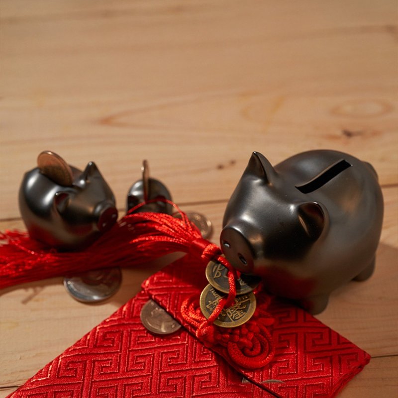 GOLDENPIG | 招財金豬 捌 霧鎳黑 - 擺飾/家飾品 - 貴金屬 黑色