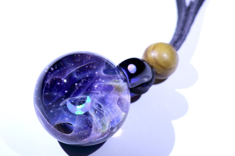 宇宙玻璃頸鏈吊墜25mm no.955 - 頸鏈 - 玻璃 紫色