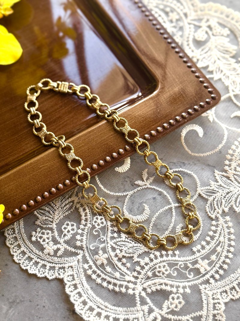 中古正品 Celine 凱旋門項鍊 古董首飾 Choker 禮物 - 項鍊 - 其他金屬 金色