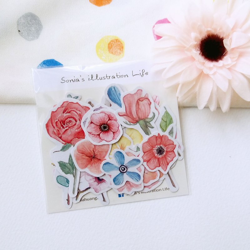 Hand-painted flowers sticker - Stickers - Paper 