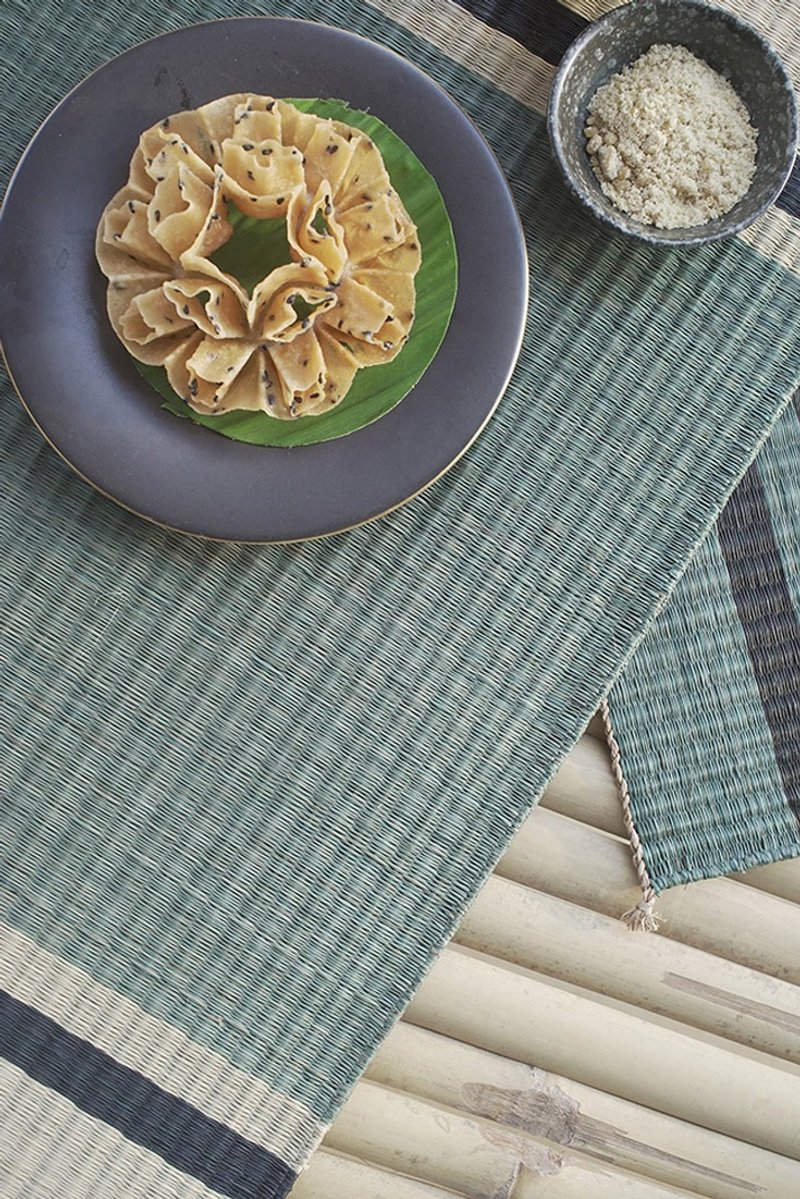 Set 2, Indigo Housewarming, Home Gifts, placemat, table mat, jute platemat - 桌布/桌巾/餐墊 - 環保材質 綠色