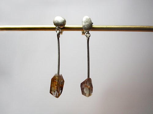 YUNSHAO Jewelry Gem 系列 #a70 黃琉璃耳環