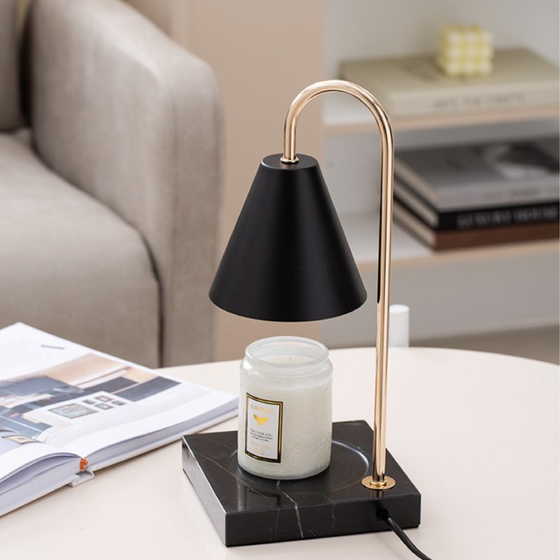 FUNDAY Black Marble Style Melting Candle Lamp Scented Candle Warming Lamp- Dimmable Version - เทียน/เชิงเทียน - วัสดุอื่นๆ สีดำ