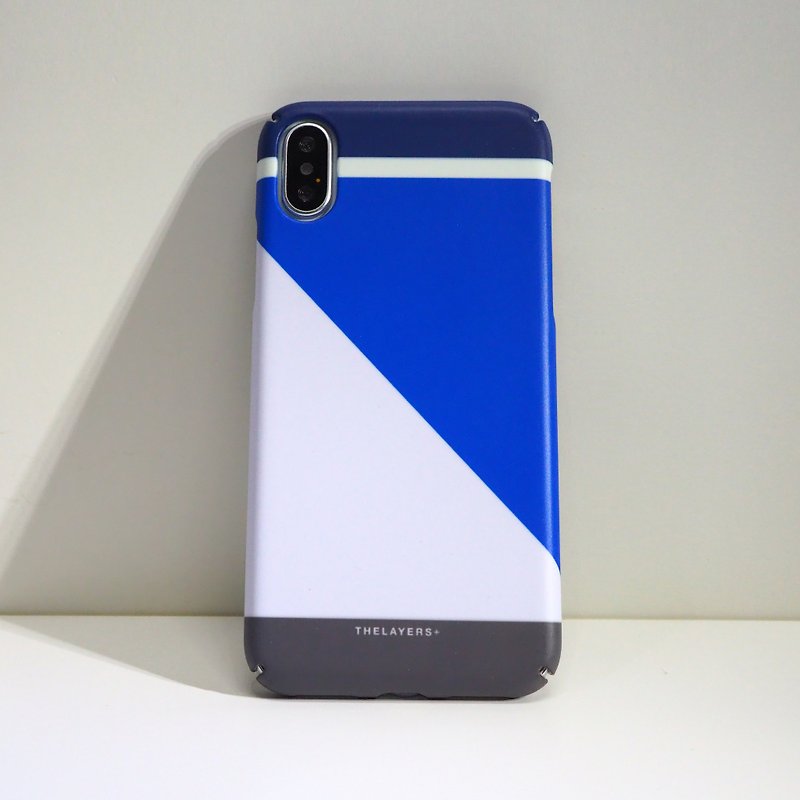 客製印名 | 簡約撞色拼接PURPLE BLUE Phone case 訂製原創手機殼 - 手機殼/手機套 - 塑膠 藍色