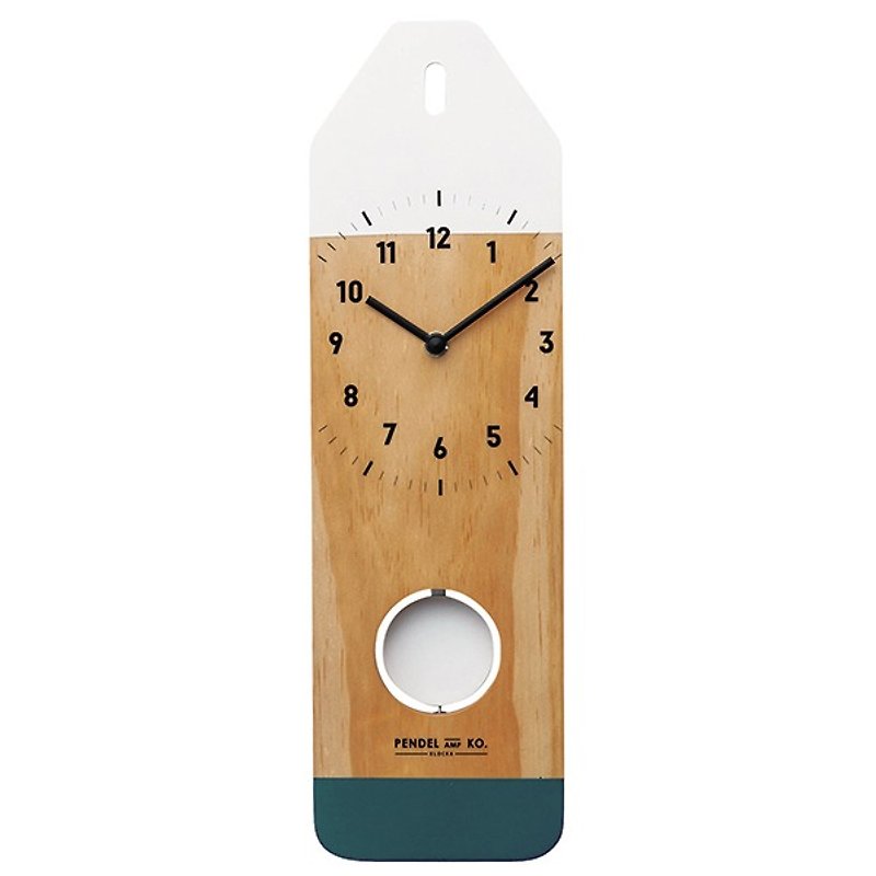 Polzeath- 鉛筆 靜音 搖擺 時鐘 掛鐘(藍綠) - 時鐘/鬧鐘 - 木頭 藍色