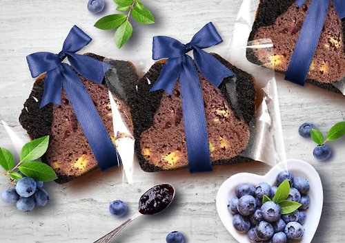 桃德先生手工布朗尼專賣 【桃德先生手工布朗尼專賣】緞帶-黑巧克力藍莓磅蛋糕