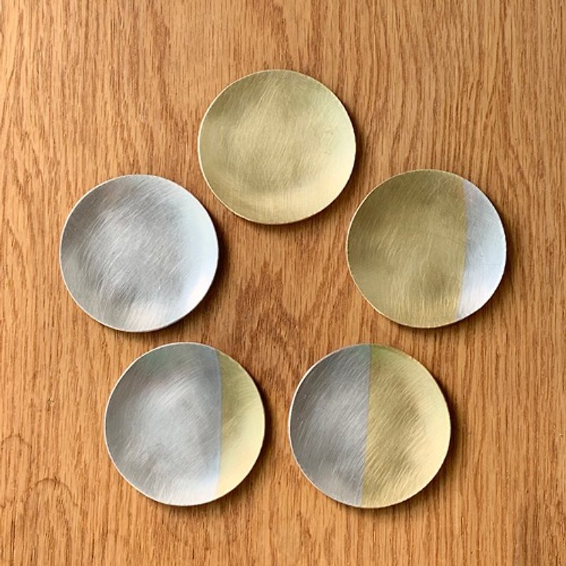 Moon bean plate waxing and waning 5-piece set - Small Plates & Saucers - Copper & Brass Gold