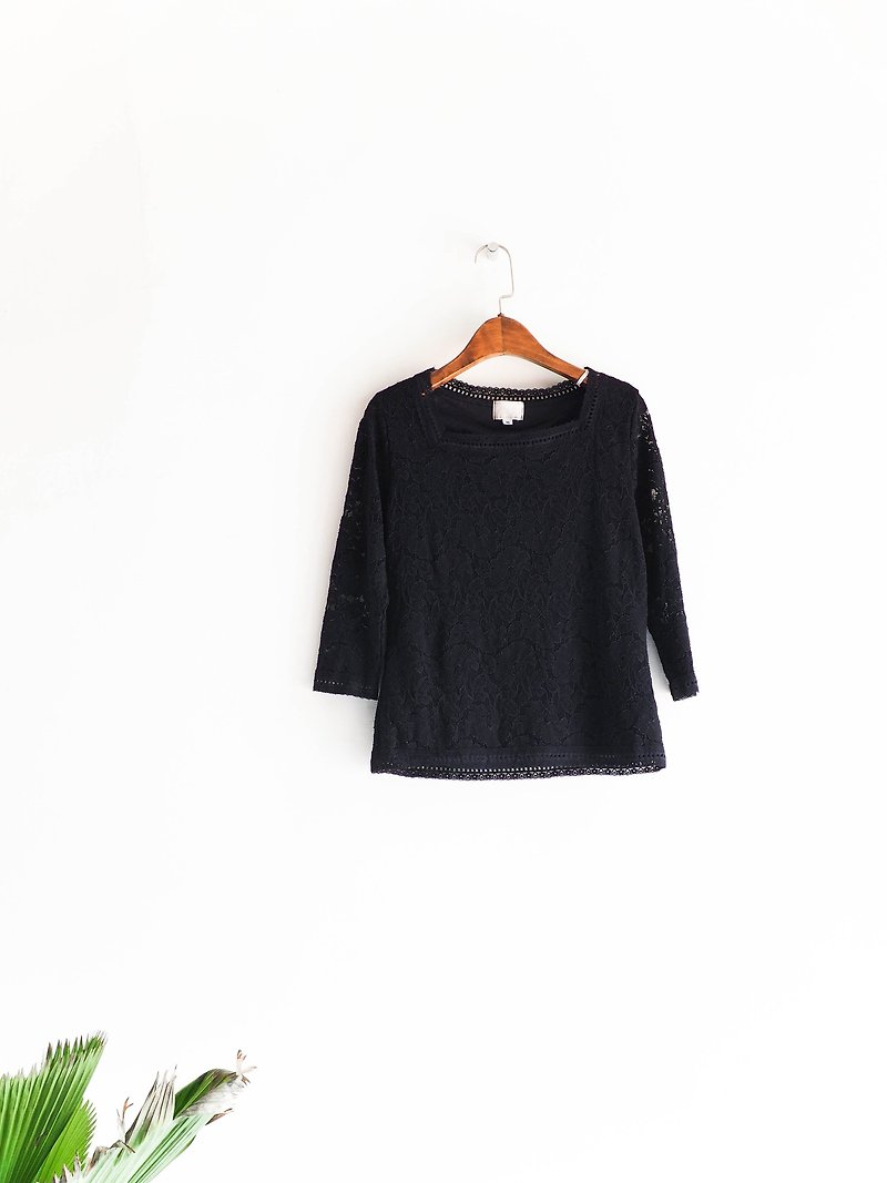 River Water Mountain - Tokushima Youth Independent Girls Generation Antique Cotton Thin Tops Blouse - Women's Tops - Cotton & Hemp Black