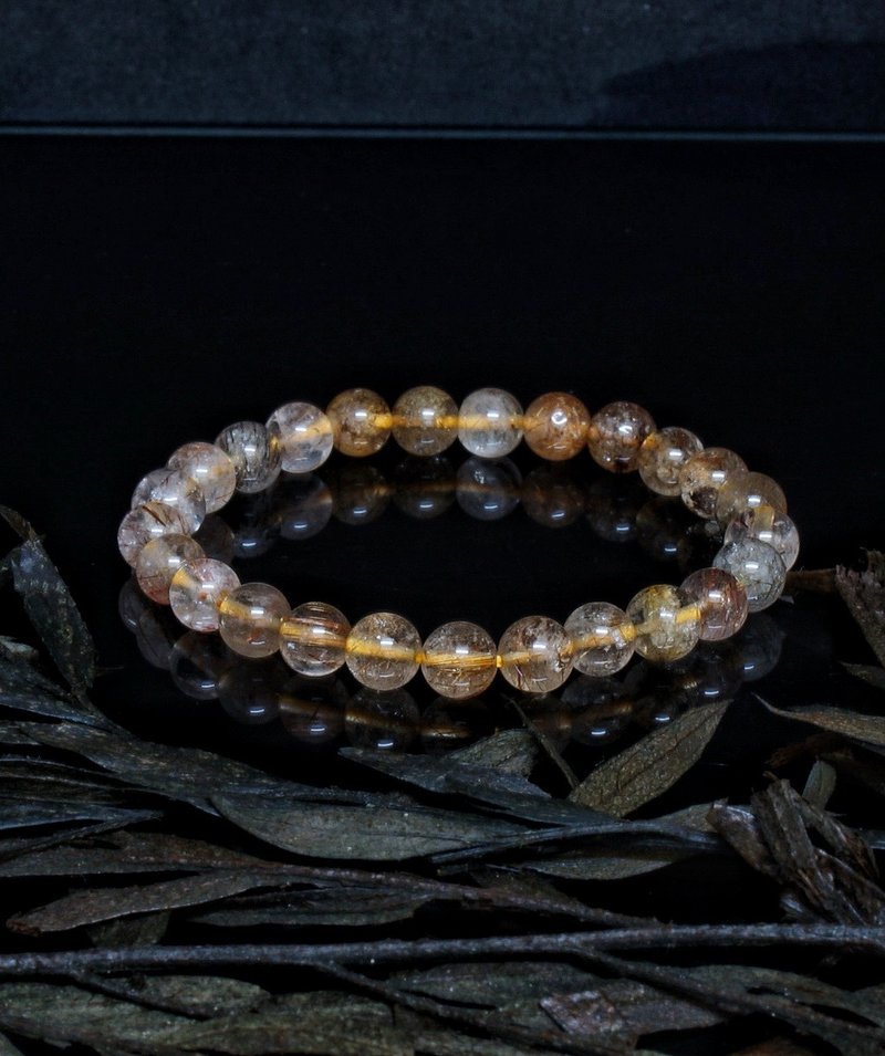 入門級彩髮晶 7.8mm 手鍊 ( M. Rutilated Quartz Bracelet ) - 手鍊/手環 - 水晶 