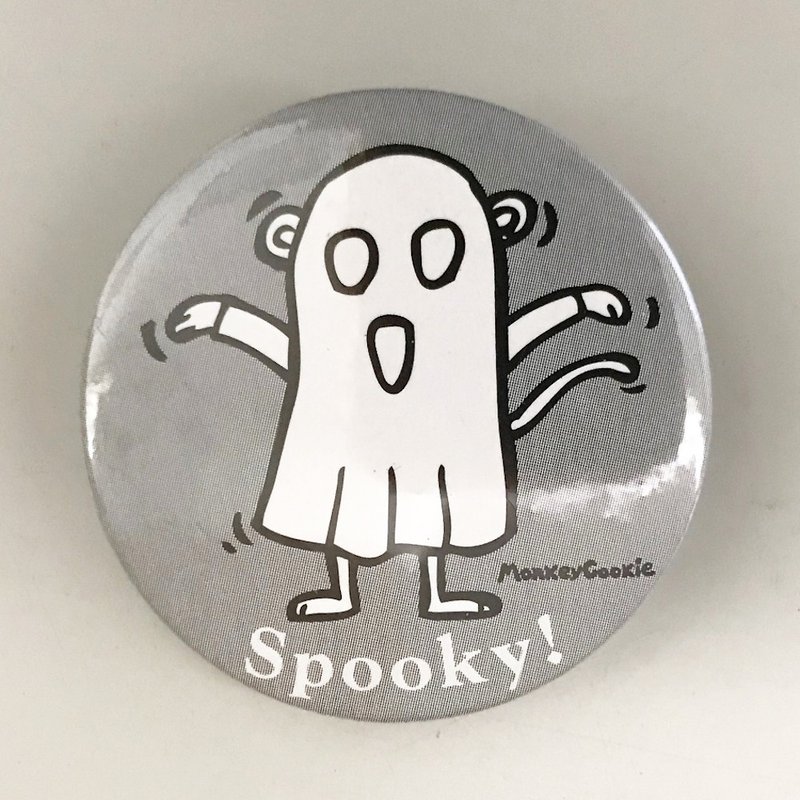 Badge Naughty Ghost | MonkeyCookie - Badges & Pins - Plastic Gray