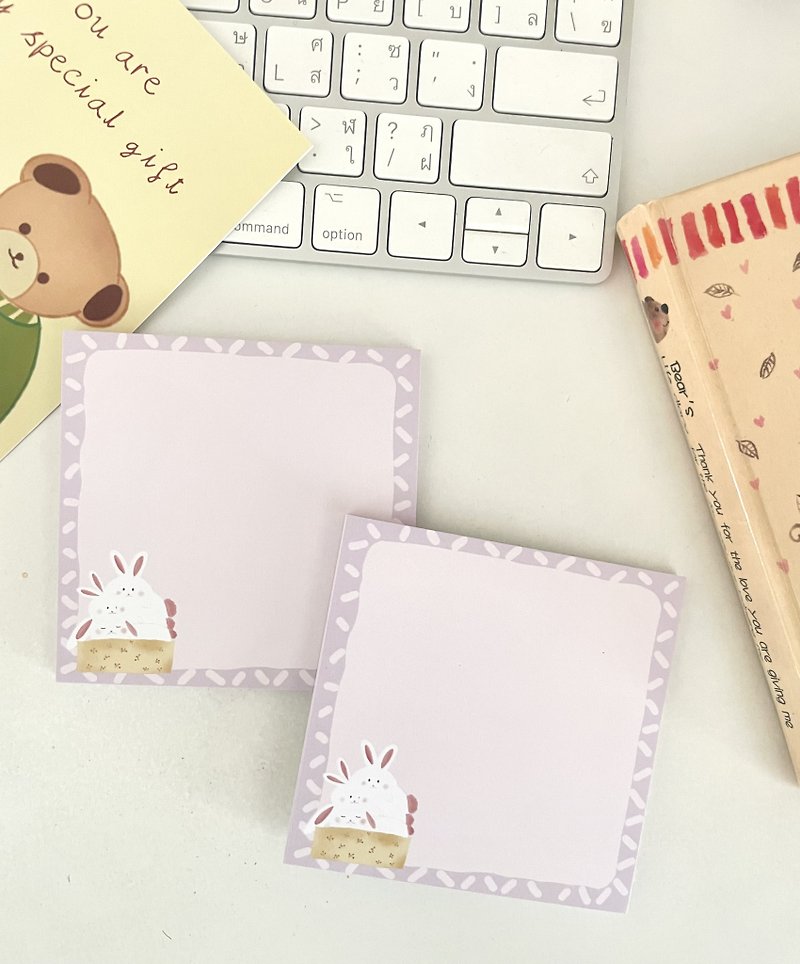 Notepad fluffy rabbit - Sticky Notes & Notepads - Paper Pink