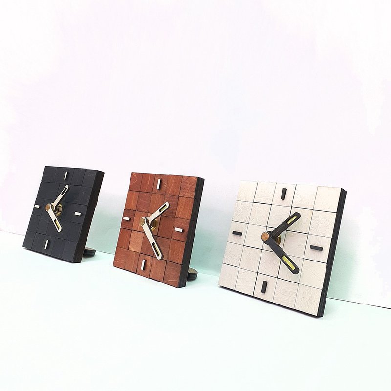 Handmade wooden creative table clock wood together - Erwumu - นาฬิกา - ไม้ สีนำ้ตาล