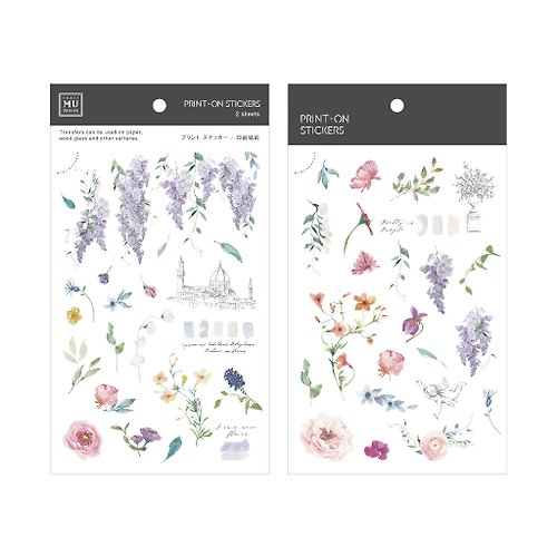 MU 【Print-On Stickers 轉印貼紙】no.215-紫藤之愛 | 花草系列