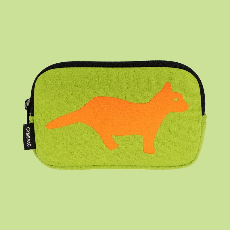 Wildlife series storage bag shockproof bag camera bag hard disk bag [mustard green x orange leopard] - กระเป๋าเครื่องสำอาง - วัสดุกันนำ้ สีเขียว