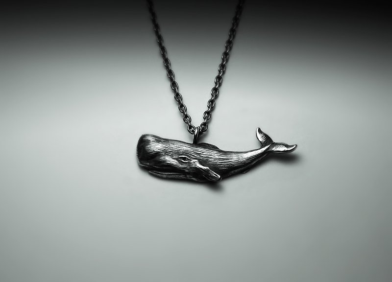 Sperm Whale Necklace - สร้อยคอ - โลหะ สีเงิน