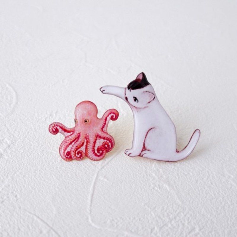 Messy Cat Brooch - เข็มกลัด - พลาสติก 