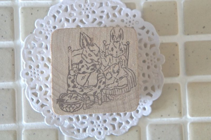 Apple Dandan~Little Rabbit - Stamps & Stamp Pads - Rubber Brown