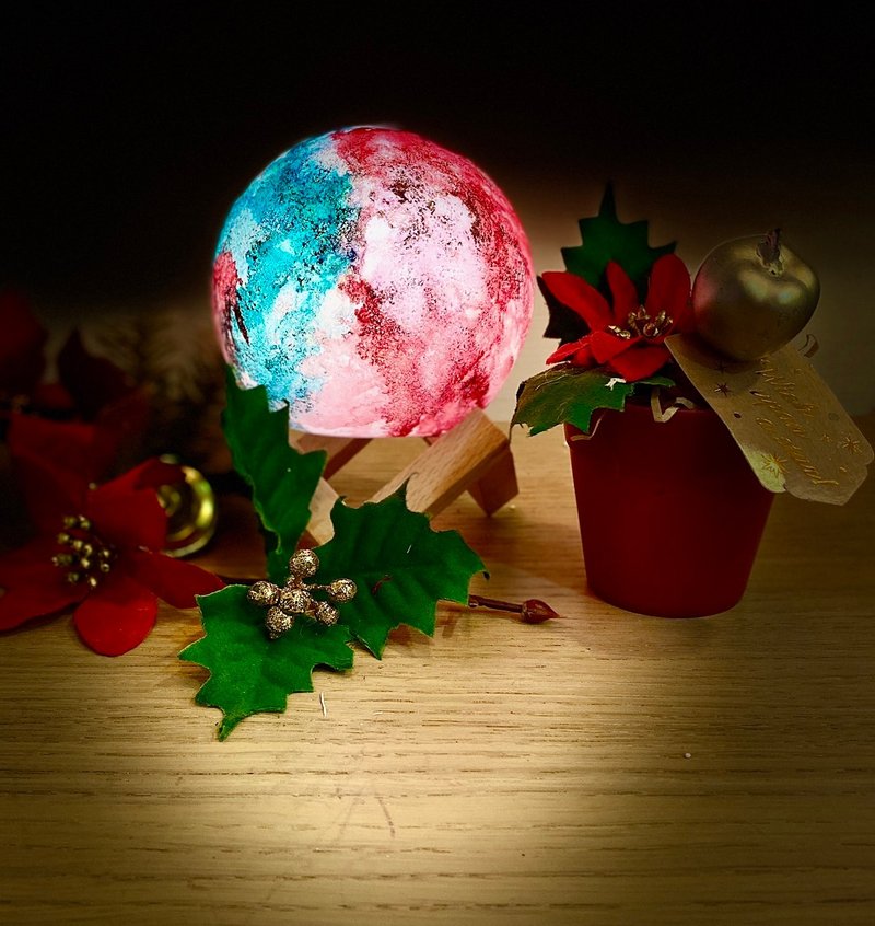 [Christmas gift exchange] Alcohol ink [Planet lamp] [Message class time] - วาดภาพ/ศิลปะการเขียน - วัสดุอื่นๆ 