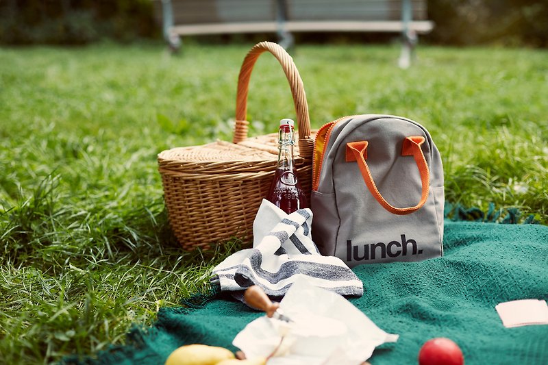 Fluf Zipper Lunch- Pumpkin - Handbags & Totes - Cotton & Hemp Orange