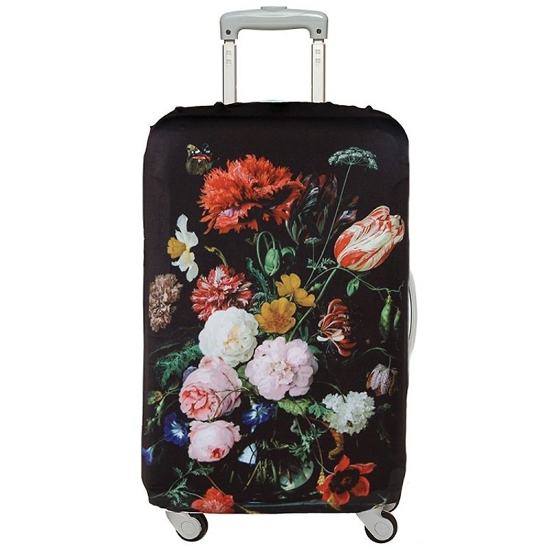 LOQI suitcase jacket / flower cluster LLJHFL【L size】 - กระเป๋าเดินทาง/ผ้าคลุม - เส้นใยสังเคราะห์ สีดำ