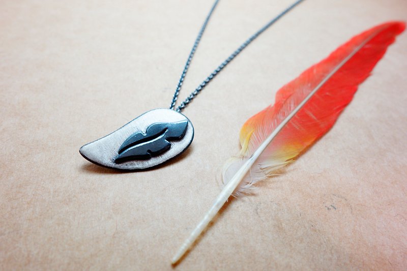 Sterling Silver Feather Necklace Angel Feather - Necklaces - Silver Silver