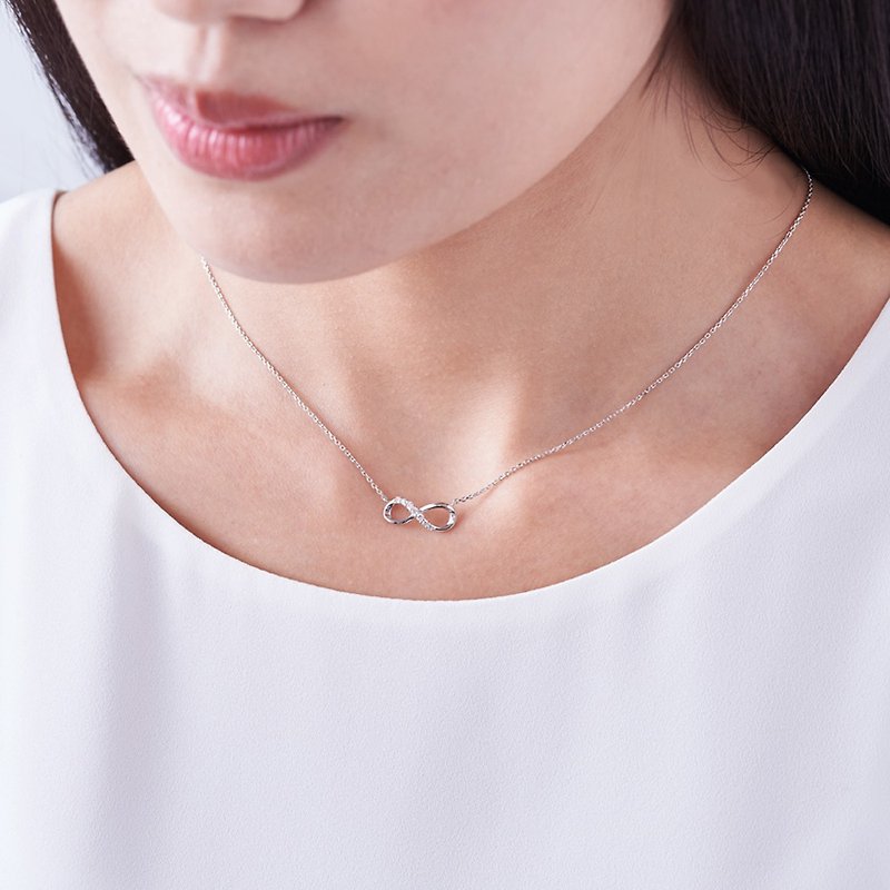 Jinghua ダイヤモンド インフィニティ シリーズ ネックレス 10K 合計 0.10 カラット ダイヤモンド ネックレス - ネックレス - ダイヤモンド 