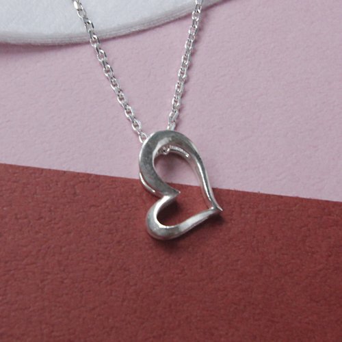 sixsensejewelry 心心系列--心形純銀頸鍊 , 簡潔心型項鍊 ,聖誕禮物