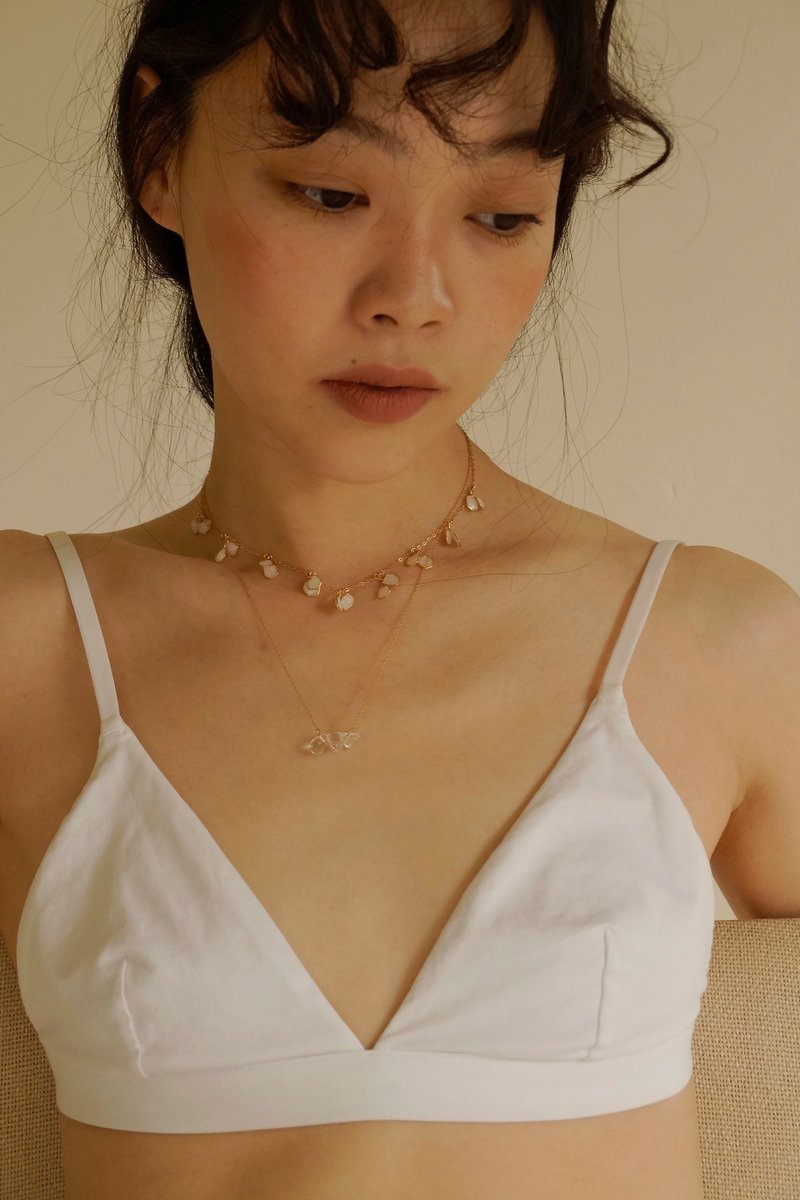 兩兩項鍊 樹脂飾品 氣質 短鏈 - 項鍊 - 其他金屬 白色