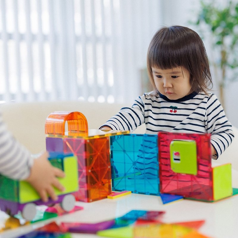 Educational magnetic building blocks BASIC series-luxury intellectual education combination/STEAM/magnetic sheets (magnetic building blocks) - Kids' Toys - Plastic Multicolor