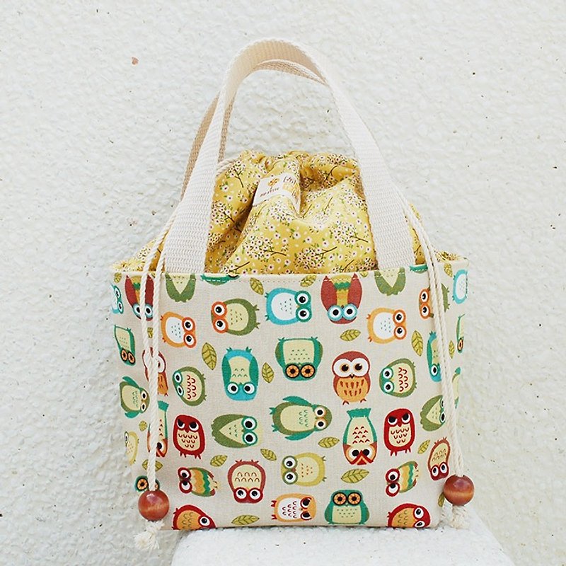 Penguin Owl Bundle Bag / Dining Bag - Handbags & Totes - Cotton & Hemp Yellow