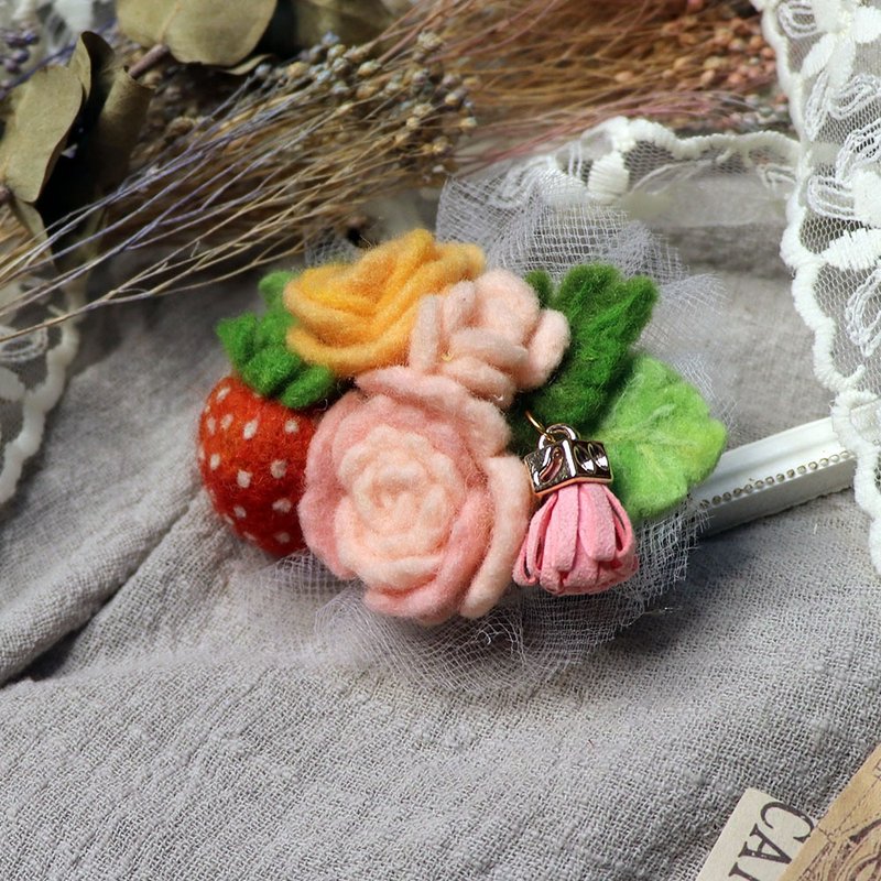 Wool Felt-Flower Series Girls/Teenage Hair Accessories - เครื่องประดับผม - ขนแกะ สึชมพู