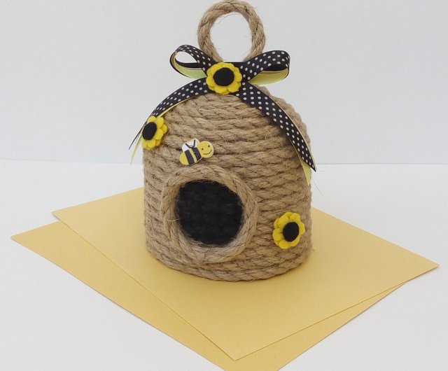 Bee Hive, Bee Skep, Bee Decorations, Bee House with Sunflower, Bee Tiered  Tray - Shop GnomesByEkaterina Stuffed Dolls & Figurines - Pinkoi