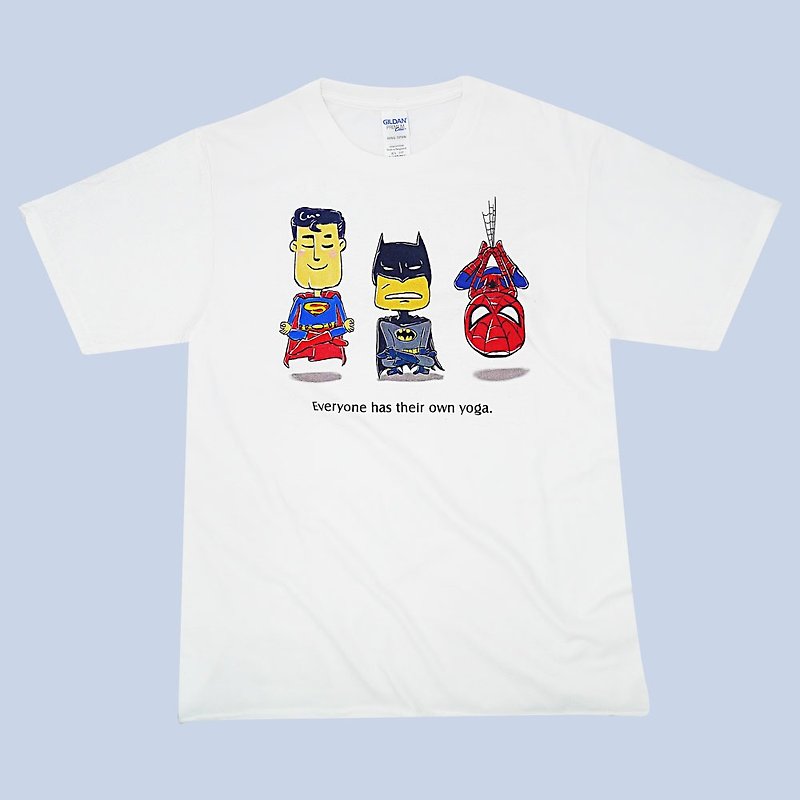 Three Superman Short T-Men - เสื้อยืดผู้ชาย - ผ้าฝ้าย/ผ้าลินิน ขาว