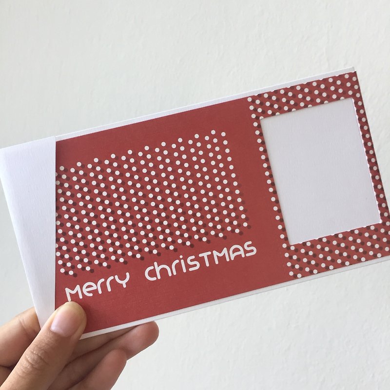 Pin Cards - Snowing 聖誕卡 / 專為拍立得設計的禮物卡 - 心意卡/卡片 - 紙 紅色