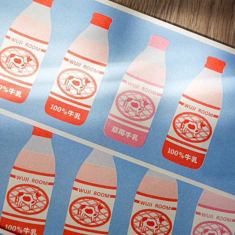 孔版印刷 | 調味牛乳海報 - 海報/掛畫/掛布 - 紙 藍色