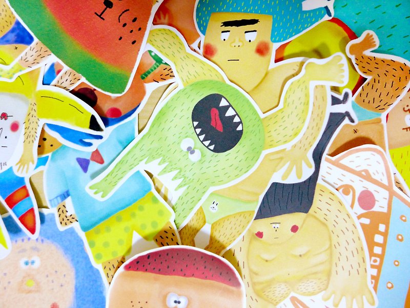 Children and monsters in the planet of the planet - big sticker set (22 in) - สติกเกอร์ - กระดาษ หลากหลายสี