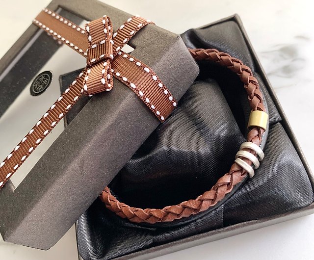 Leather weave and sterling silver segment knock bracelet - Shop  colortondesign Bracelets - Pinkoi