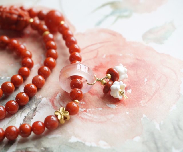 The Path of Buddha- South Red Agate Beads