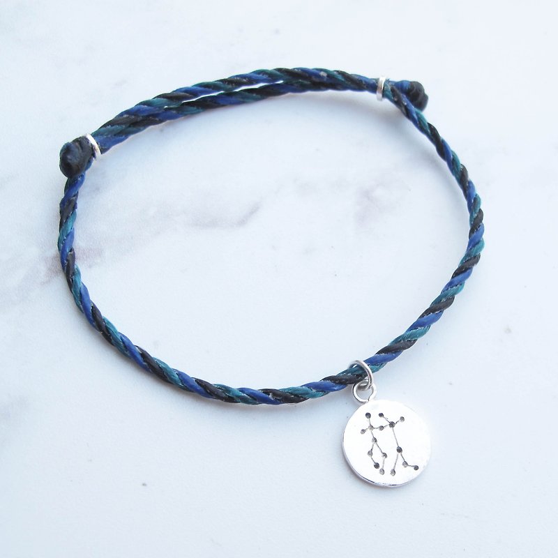 [Customized hand-woven Wax rope] Twelve zodiac signs | Sterling silver lucky Wax rope bracelet | - สร้อยข้อมือ - เงินแท้ หลากหลายสี
