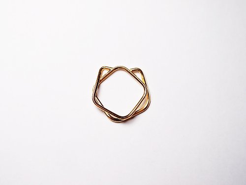 YUNSHAO Jewelry Line系列 #a92 包金角度兩圈戒指