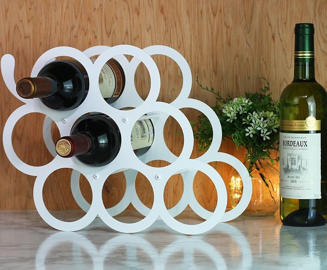 OPUS Dongqi Metalworking Harvest Grape Wine Rack Elegant White