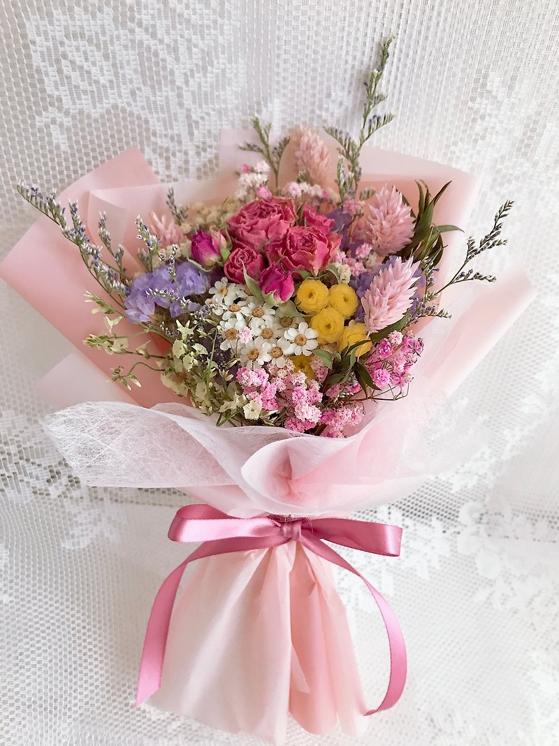 Masako Mini Rose Dry Bouquet Korean Packaging - ช่อดอกไม้แห้ง - พืช/ดอกไม้ 
